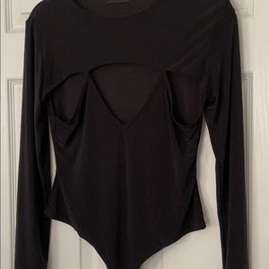 cutout long sleeve bodysuit